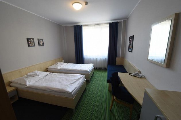 Pokoj v hotelu Buly Aréna v Kravařích, kde budou během MS pobývat hokejisté Ruska.