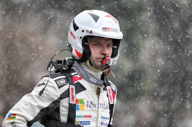 Juho Hänninen, pilot továrního vozu Toyota Yaris WRC, během Rallye Monte Carlo.