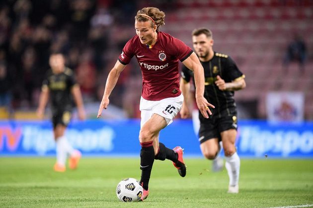 Matěj Hanousek from Sparta Prague during the match of the 6th round of the Fortuna League, Sparta Prague - FK Jablonec, played on October 3, 2020 in Prague.