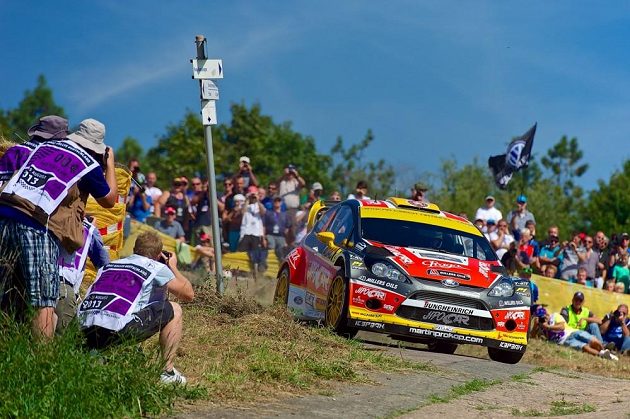 Martin Prokop s Fordem Fiesta WRC na trati Německé rallye 2013.