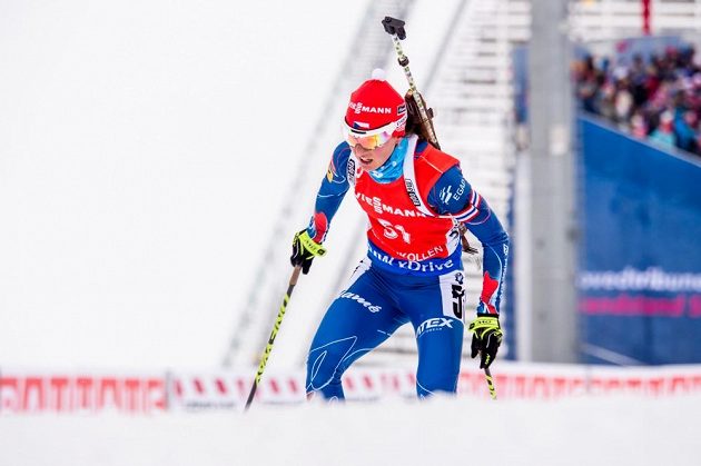 Veronika Vítková na trati v Holmenkollenu, dějišti mistrovství světa.