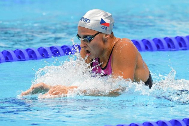Barbora Závadová během rozplavby.