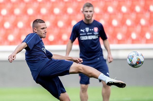 Obránce bundesligového Hoffenheimu Pavel Kadeřábek během tréninku fotbalové reprezentace.