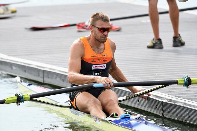 Veslař Ondřej Synek na mistrovství světa v rakouském Ottensheimu.