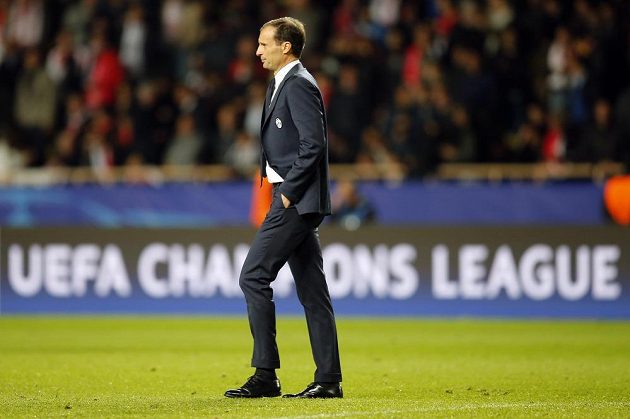 Kouč Juventusu Massimiliano Allegri během úvodního semifinále Ligy mistrů.