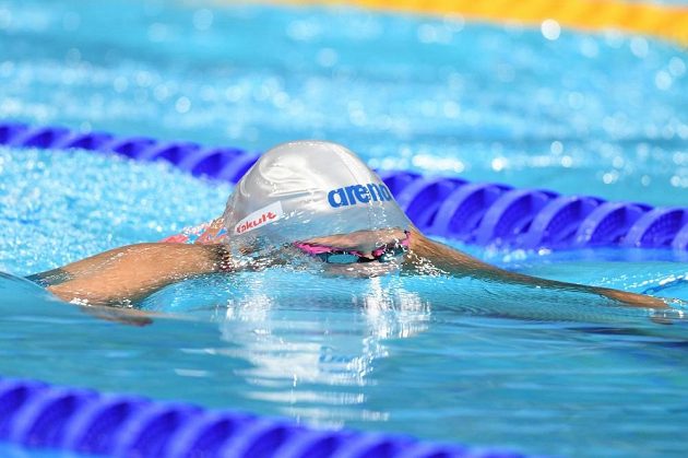 Plavkyně Martina Moravčíková v boji o semifinále MS na 200 metrů prsa.
