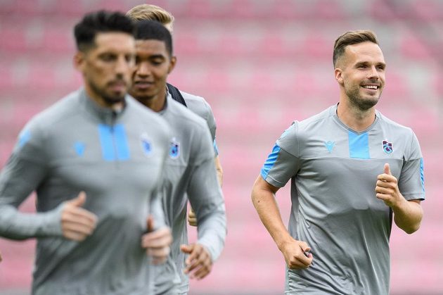 Český obránce Trabzonsporu Filip Novák během tréninku před utkáním 3. předkola Evropské ligy se Spartou.
