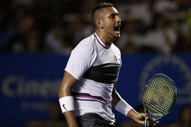 Australský tenista Nick Kyrgios slaví, v mexickém Acapulcu se dostal do semifinále.