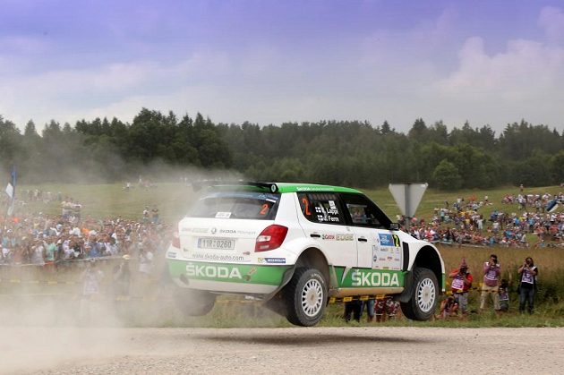 Esapekka Lappi na trati Estonské rallye se Škodou Fabia S2000.