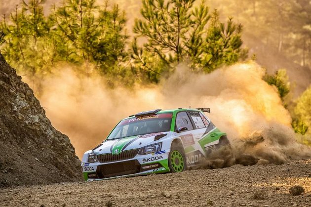 Jan Kopecký se Škodou Fabia R5 na trati Turecké rallye.