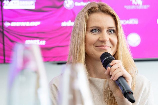 Tenistka Lucie Šafářová během tiskové konference k letošnímu ročníku tenisového turnaje Prague Open 2019.