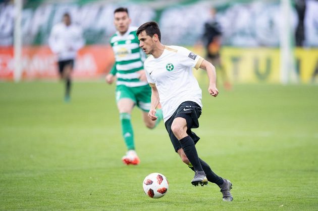 Ruslan Mingazov z Příbrami během utkání nadstavby Fortuna ligy ve skupině o záchranu s Bohemians.