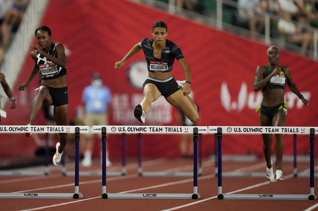 Sydney McLaughlin is running at the US Eugene Championships for a new world record in the 400 meters hurdles.