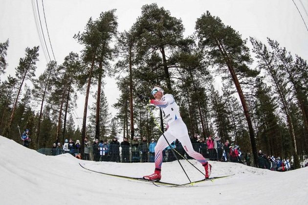 Petr Knop při klasické patnáctce na MS v Lahti.