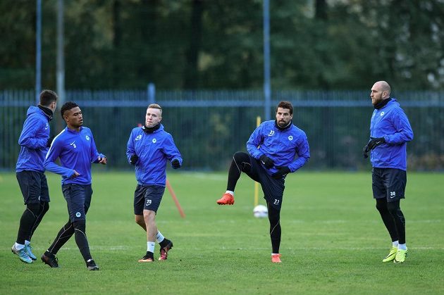 Fotbalisté Slovanu Liberec na středečním tréninku před utkáním Evropské ligy s Fiorentinou.