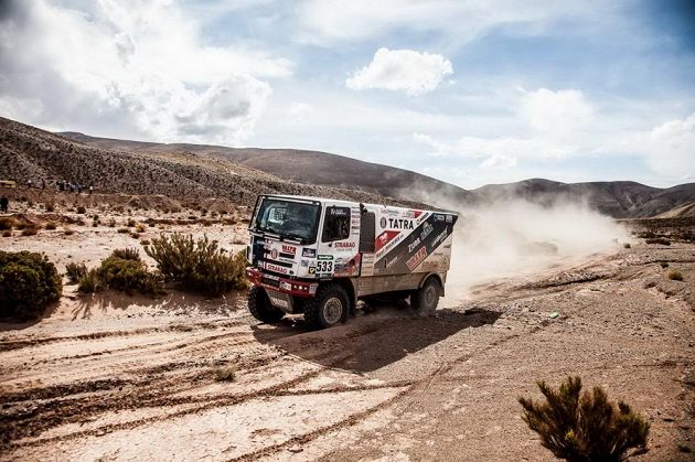 Jaroslav Valtr s kamiónem Tatra na trati 4. etapy Rallye Dakar.