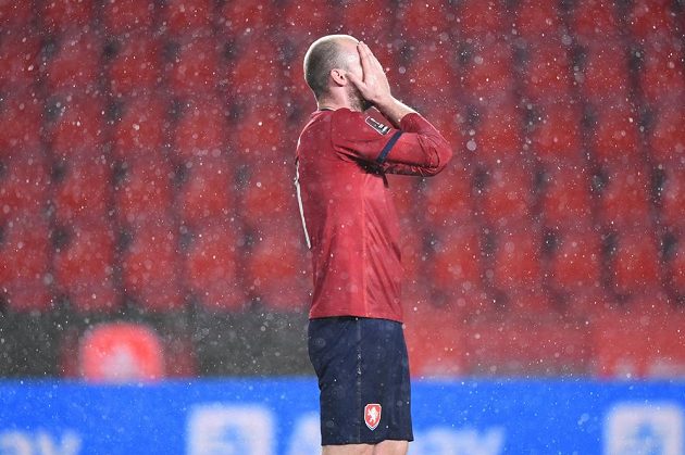 The forward of the Czech national team Michael Krmenčík after he shot a pole in a qualifying duel with Belgium.