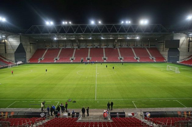 Stadión Beer Ševy před utkáním s Plzní v Evropské lize.