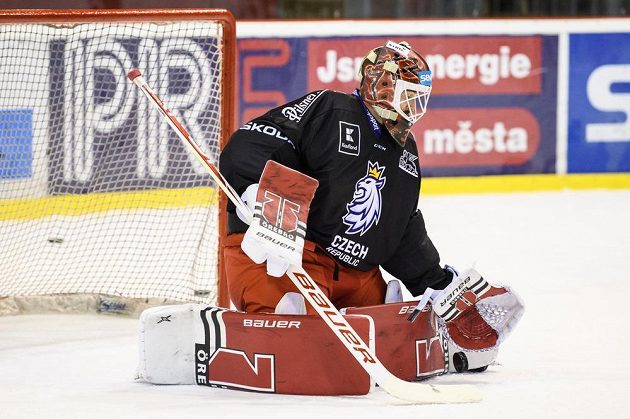 Dominik Furch během tréninku hokejové reprezentace před turnajem Beijer Hockey Games.