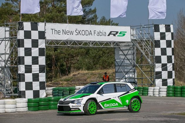 Škoda Fabia R5 při oficiálním představení v Bělé pod Bezdězem.