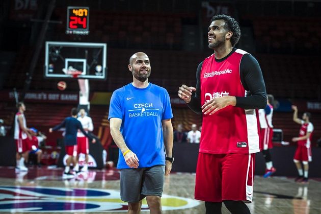 Blake Schilb na tréninku české basketbalové reprezentace před startem osmifinálové fáze MS v Šen-čenu.