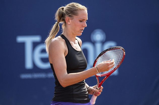 Soustředění české tenistky Nicole Vaidišové během úvodního kola turnaje na Štvanici.