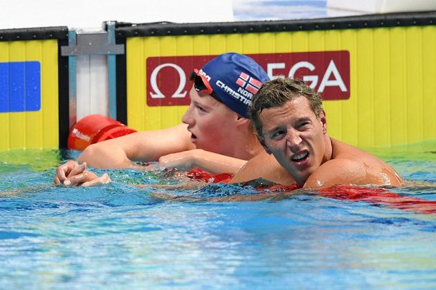 Český plavec Jan Micka po finále závodu na 1 500 m volný způsob.