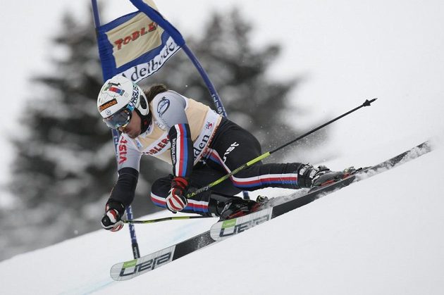 Ondřej Bank na trati v Adelbodenu.