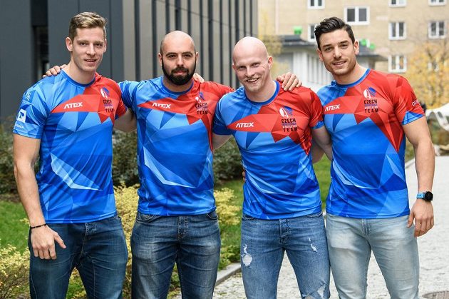 Posádka českého čtyřbobu (zleva): Dominik Dvořák, Dominik Suchý, Jan Šindelář a Jakub Nosek.