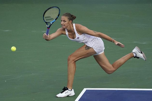 Česká tenistka Karolína Plíšková během souboje o postup do čtvrtfinále US Open.