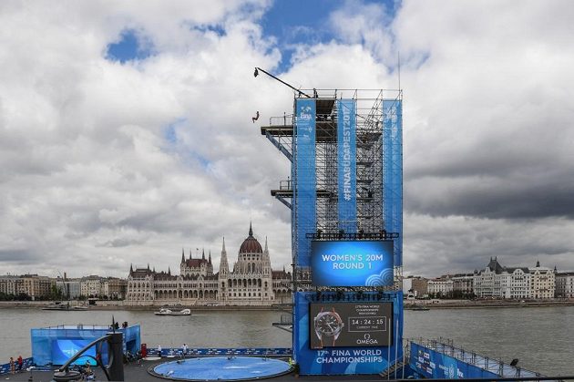 Dějiště skokanské části MS v Budapešti.