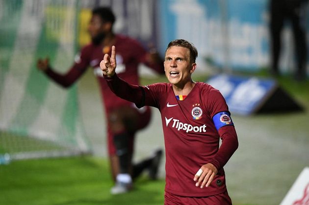 Sparťan Bořek Dočkal poté, co Letenští vstřelili vítězný gól v derby s Bohemians.