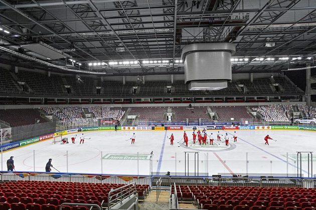 Arena Riga on Wednesday morning during the training of Czech hockey players.  On Thursday evening, Pešán's charges will play the quarterfinals of the World Cup against Finland.