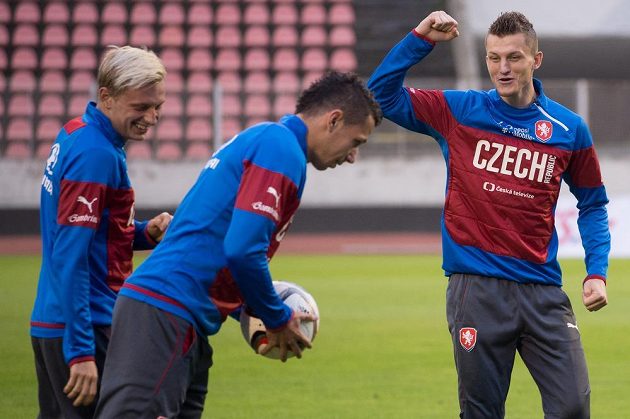 Útočník Tomáš Necid (vpravo) přijel na závěr kvalifikace s vizitkou nejlepšího kanonýra turecké ligy.