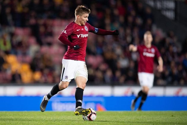 Martin Frýdek ze Sparty Praha během utkání nadstavby Fortuna ligy ve skupině o titul s Libercem.