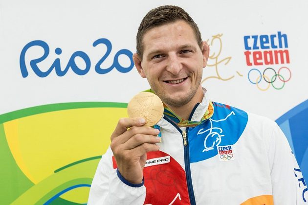 Judista Lukáš Krpálek se zlatou medailí z LOH 2016 z brazilského Rio de Janeira.