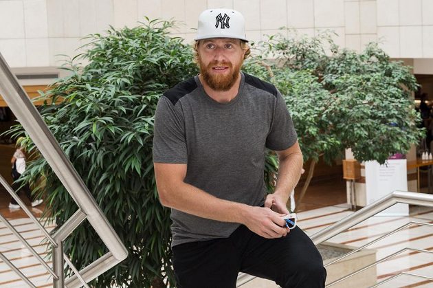 Jakub Voráček na srazu hokejové reprezentace před Světovým pohárem v prážském hotelu Hilton.