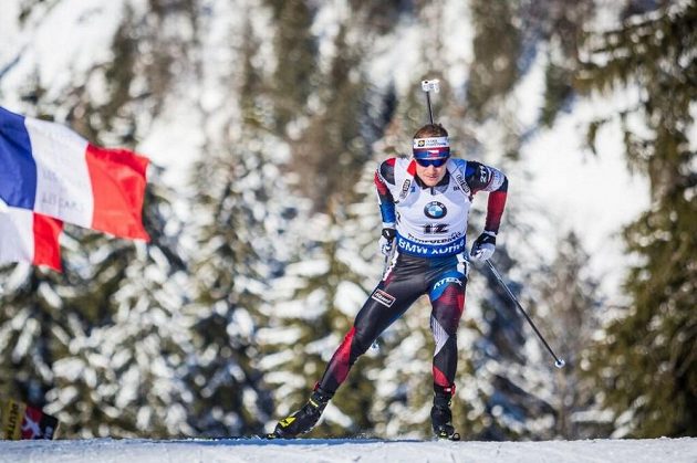 Ondřej Moravec při sprintu v Ruhpoldingu.