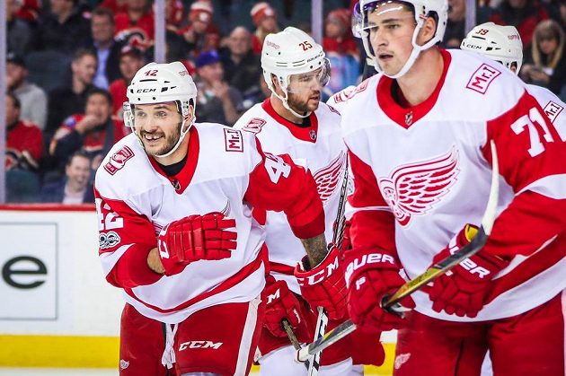 Český útočník Martin Frk (42) má v dresu Detroitu v poslední době v NHL docela nabito. Trefil se i proti Calgary a skóroval ve třetím utkání v řadě.