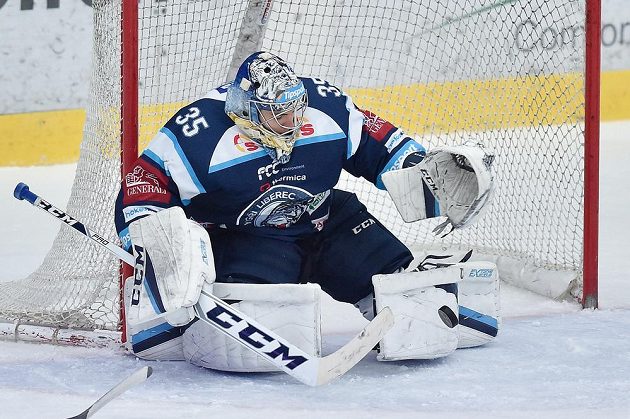 Brankář Liberce Roman Will ve druhém utkání předkola play off proti Spartě gól nepustil.