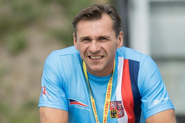 Kanoista Petr Bubanec během Mistrovství světa v rychlostní kanoistice v Račicích.