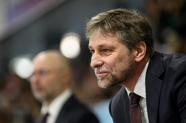 Trenér hokejové reprezentace Josef Jandač během utkání Euro Hockey Challenge v Příbrami.
