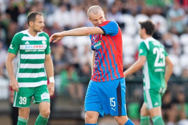 Michael Krmenčík z Viktorie Plzeň během utkání 4. kola Fortuna ligy na hřišti Bohemians 1905.