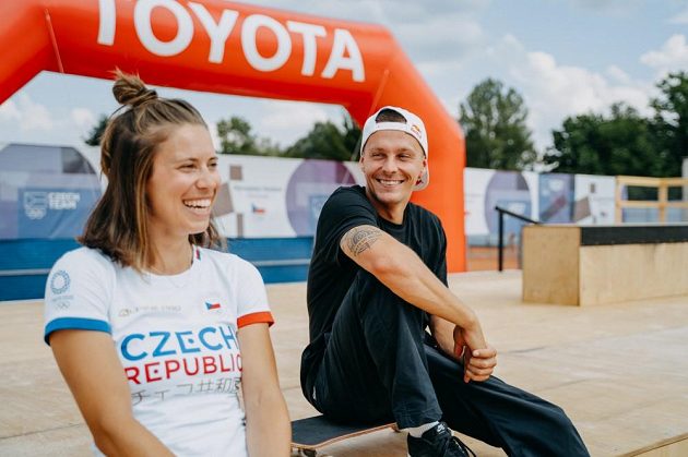 Eva Samková a Max Habanec na Olympijském festivalu v Praze.