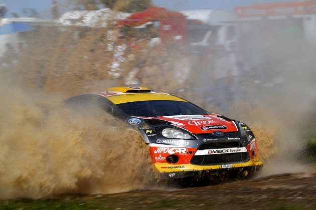 Martin Prokop s Fordem Fiesta WRC na trati Portugalské rallye.