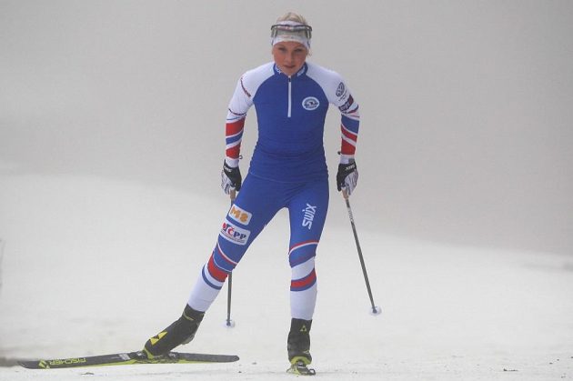 Barbora Havlíčková, mladá reprezentantka v klasickém lyžování, při tréninku ve Vimperku.