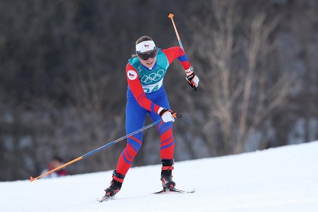 Petra Nováková při závodě na 10 km volně.