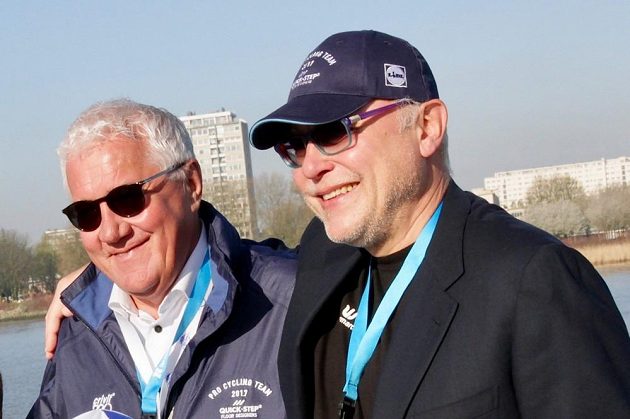 Zdeněk Bakala (vpravo) a Patrik Lefevere, šéf cyklistického týmu Quick Step.