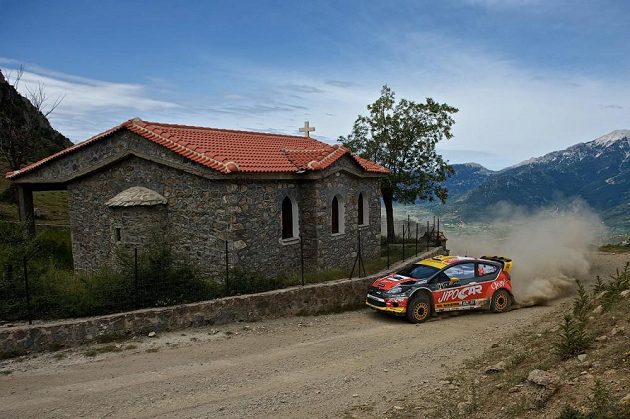 Martin Prokop na trati Akropolis rallye.