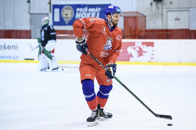 Michal Moravčík během tréninku hokejové reprezentace před turnajem Beijer Hockey Games.